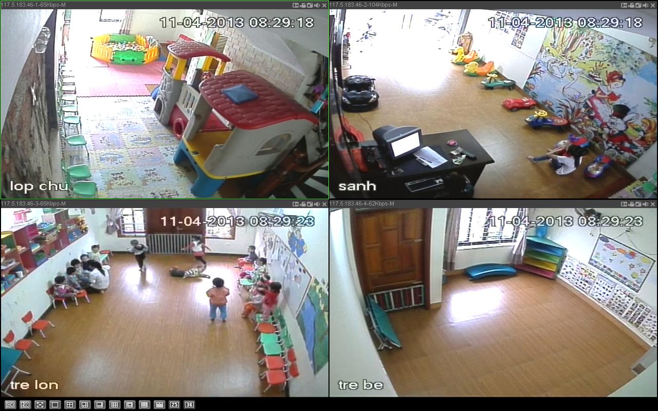 Camera quan sát được sử dụng để cho phụ huynh theo dõi con em mình qua mạng