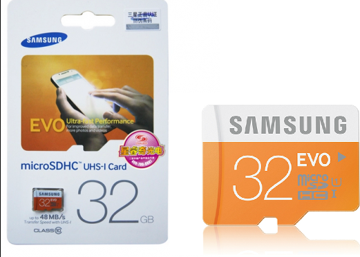 Thẻ nhớ MicroSD Samsung EVO 32GB. Tốc độ đọc 48MB/s